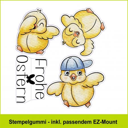 Küken-Trio - Stempelgummi